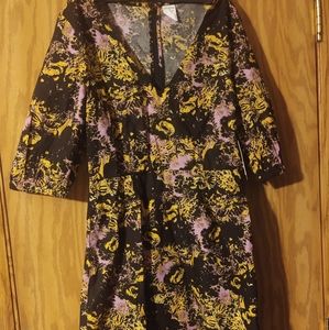 Melrose And Market Black And Orange Short Sleeve Dress Size XS